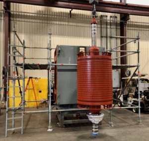 1,500hp Vertical Motor Being Assembled