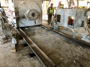 3,600kw GE Wound Rotor Motor Being Removed by MMW Service Team 3
